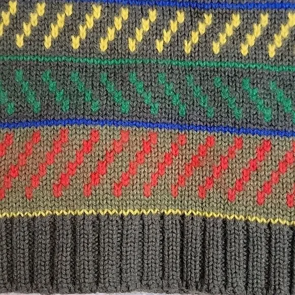 Vintage Espirit Sport Fair Isle Multicolor sweater 100% wool Small made in Korea - Picture 13 of 14